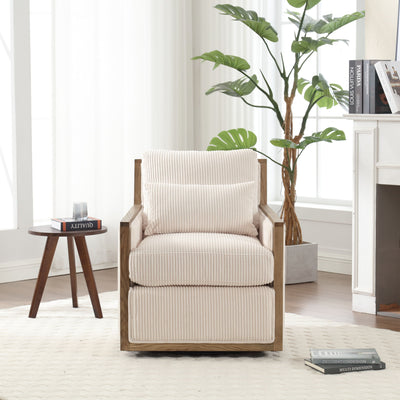 Comfy Accent Barrel Chair, 360 Degree Swivel