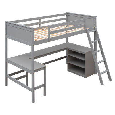 Loft Bed With Shelves With Desk