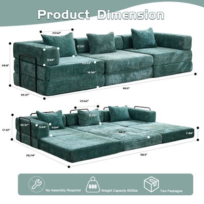 Convertible Floor Sofa Bed, Boneless Modular Sectional Sofa For Living Room