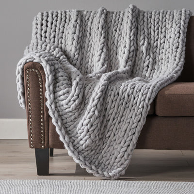 Cozy Knitted Acrylic Throw Blanket With Double Sided Design