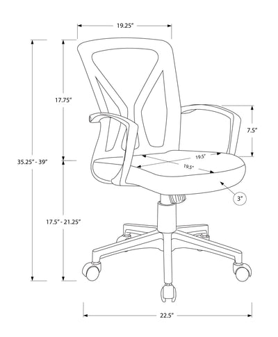 Office Chair, Adjustable Height, Swivel, Ergonomic, Mesh, Contemporary & Modern
