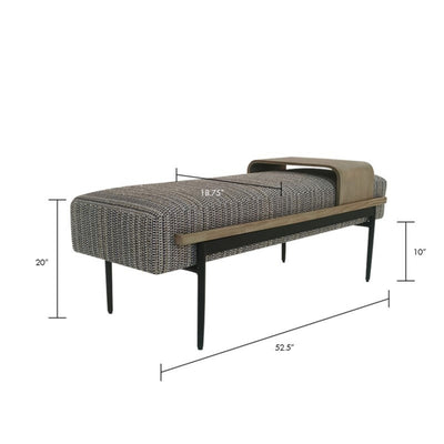 Upholstered Cocktail Ottoman With Slide Tray - Multi