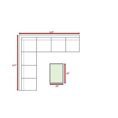 Comfortable Modern Patio Rattan Sectional Set With Cushions