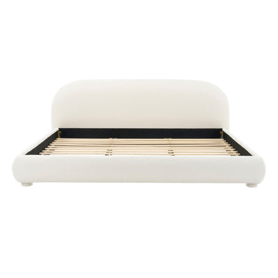 Upholstered Simple Modern Bedroom Bed With Curved Headboard