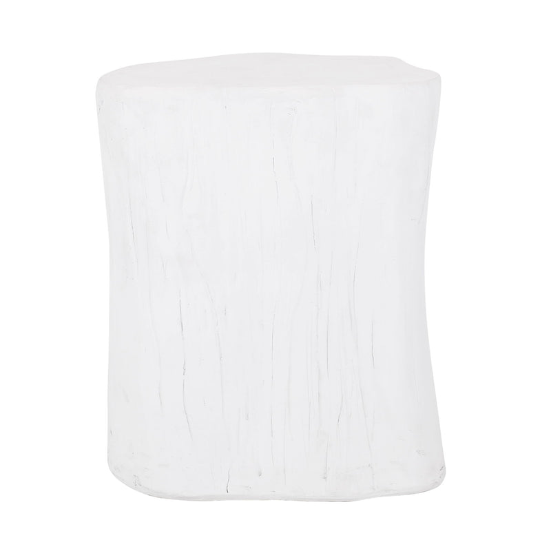 Outdoor, Lightweight Concrete Side Table - Antique White