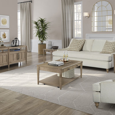 Cocktail Table With Two Storage Drawers And Casters