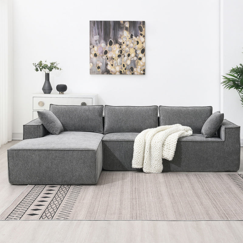 Free Combination Minimalist Style Modular Sectional, Wrinkle Resistant Couch Set L Shaped Compressed Sofa For Living Room