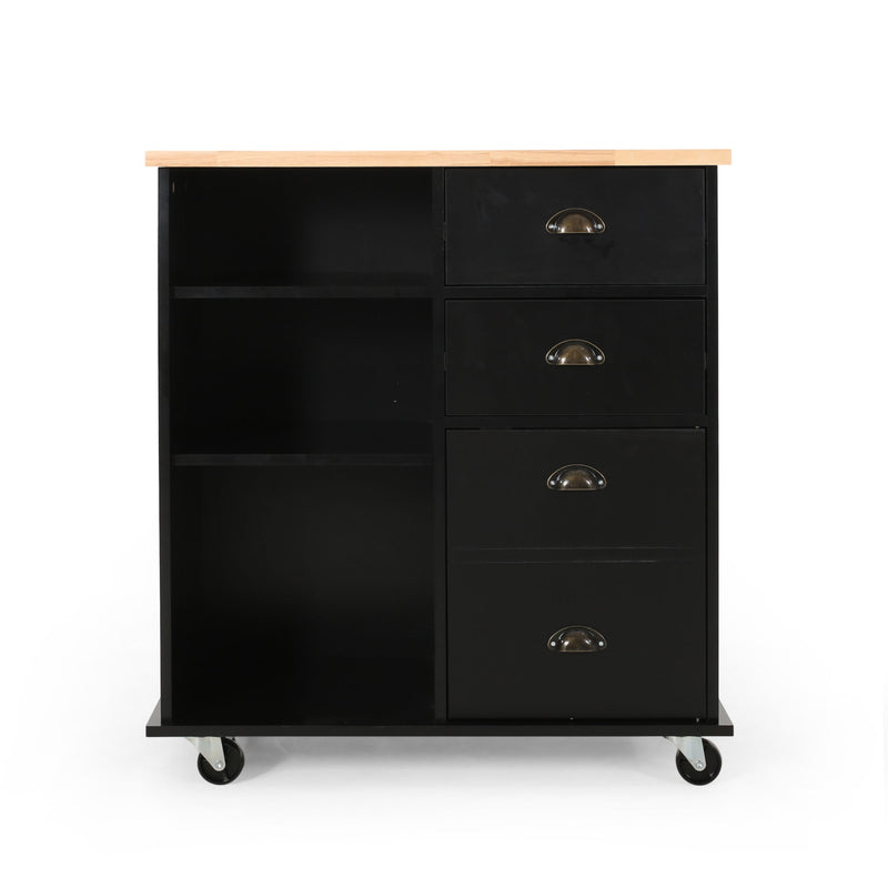 Yohaan - Contemporary Kitchen Cart With Wheels