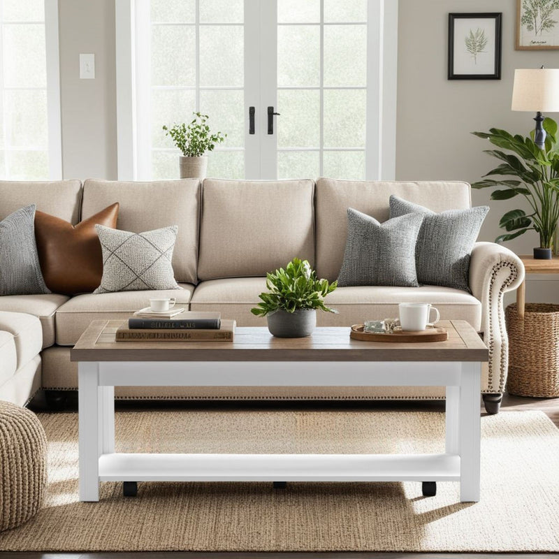 Hampton - Hampton - Coffee Table - Jasmine Whitewash / Barnwood