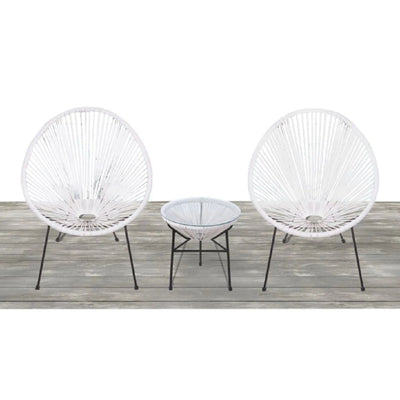 Outdoor Conversation Set With Ergonomic Lounge Chairs And Tempered Glass Table