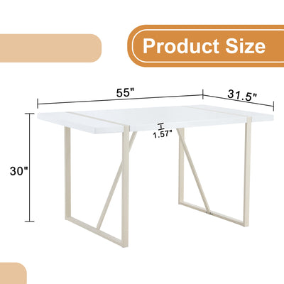 Industrial Rectangular Dining Table For 4 - 6 People