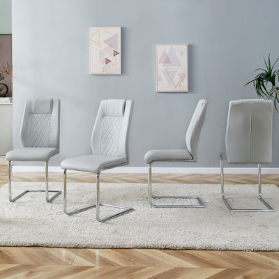 Modern Dining Chairs With Padded Seat, Metal Legs