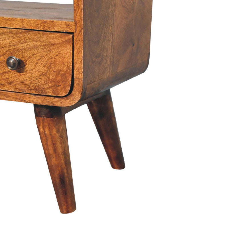 Mini Curved Media Unit - Chestnut