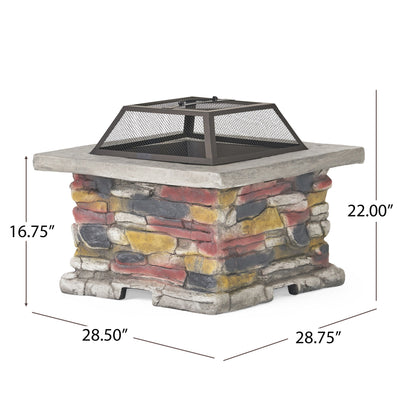 Outdoor Wood Bruning Magnesium Oxide Fire Pit With Lid