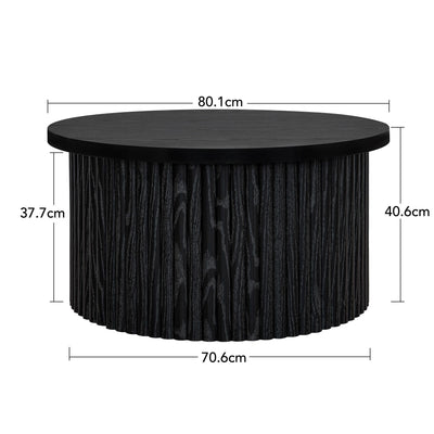 Coffee Table, Round Coffee Table, Modern Side Tables Accent End Table For Living Room, Apartment - Black
