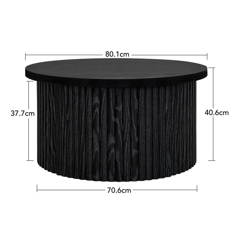 Coffee Table, Round Coffee Table, Modern Side Tables Accent End Table For Living Room, Apartment - Black