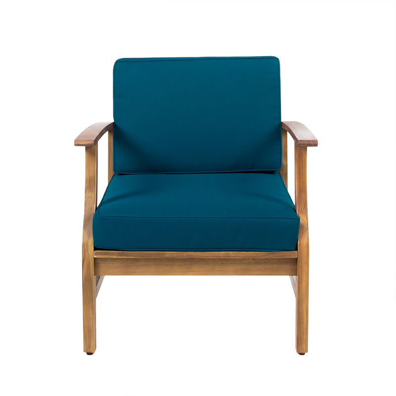 Kaleidoscope - Club Chair With Slat Paneling - Blue