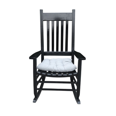 Classic Wooden Porch Rocker Chair White Populus Wood Comfortable Design