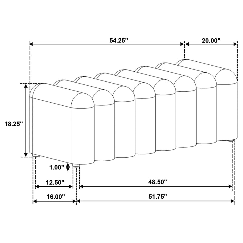 Modern Upholstered Tufted Accent Bench & Round Legs