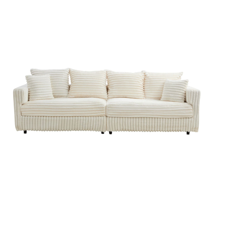 Modern Comfy Upholstered 4 Seat Sofa Cloud Couch,Deep Seat With Soft Pillows
