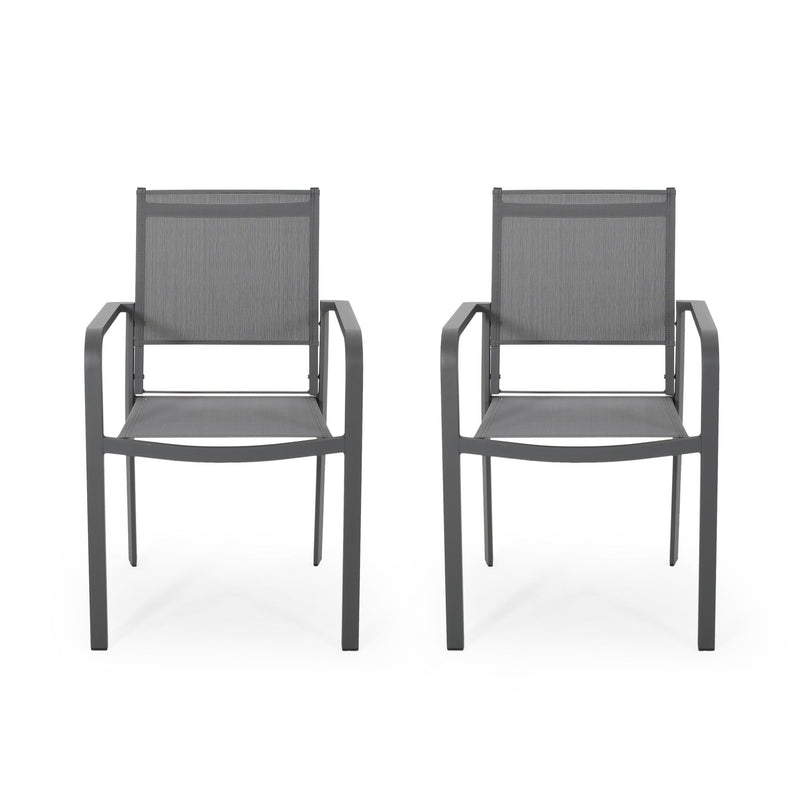 Waterfal - Outdoor Aluminum Dining Chair With Mesh Seat (Set of 2)