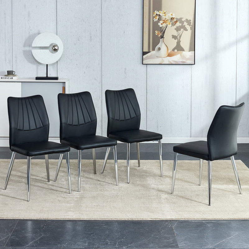 Modern Middle Ages Style Dining Chairs With Cushions And Metal Legs