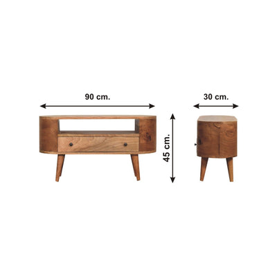Mini Rounded Entertainment Unit - Oak