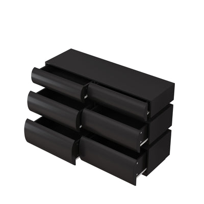 Minimalist Modern 6 Drawer Dresser, Handle Free Design With Wide Storage