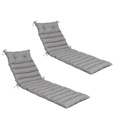 2 Piece Outdoor Chaise Lounge Chair Cushion Set