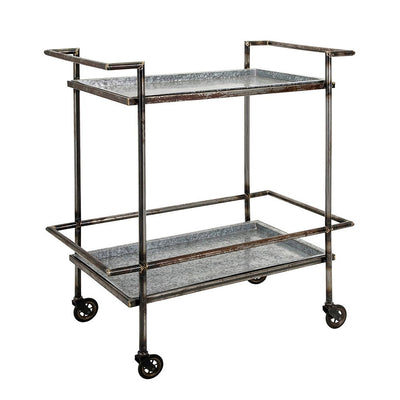 Percy Galvanized Metal Bar Cart - Gray
