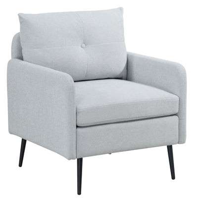 Contemporary Accent Chair With Metal Legs, Comfy Chenille Fabric Armchair