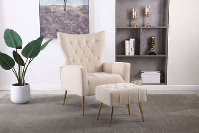 Accent Chair With Ottoman, Comfy Armchair For Living Room