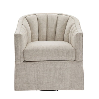 Solitude - Skirted Swivel Accent Chair With Hemp Like