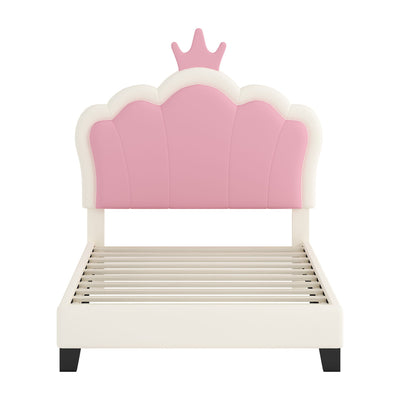 Upholstered Princess Platform Bed With Crown Headboard