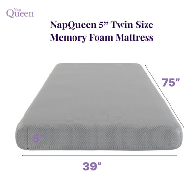 5" Memory Foam Mattress With Responsive Support And Breathable Cover