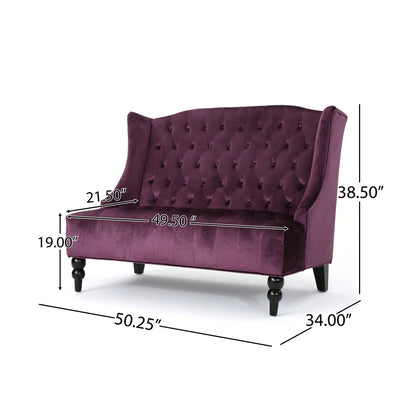 Nurturing - Upholstered Loveseat With Wing Back And Diamond Tufting