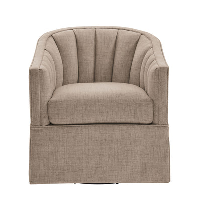 Solitude - Skirted Swivel Accent Chair With Hemp Like