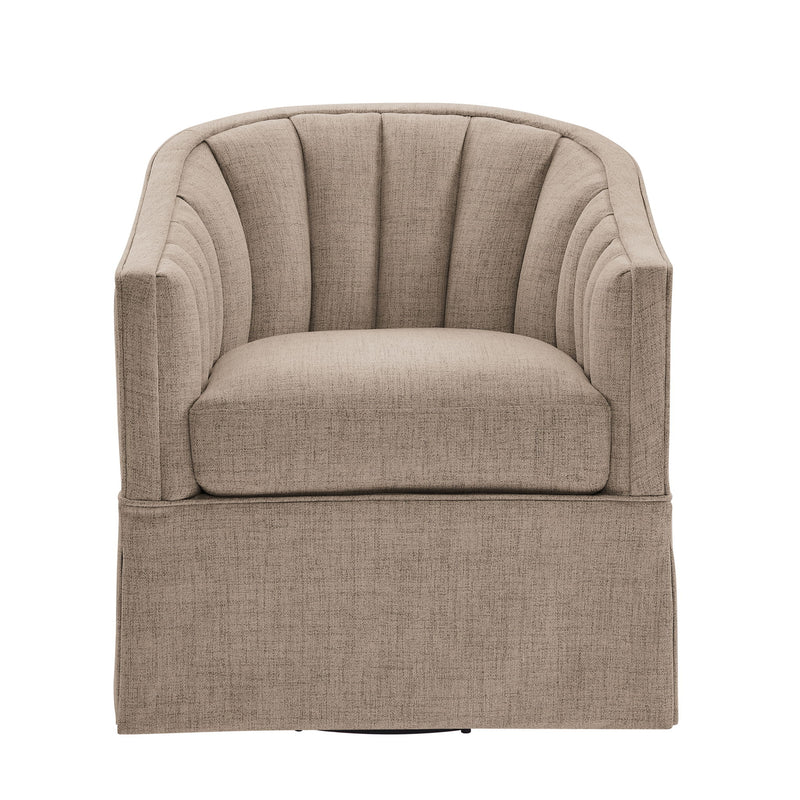 Solitude - Skirted Swivel Accent Chair With Hemp Like