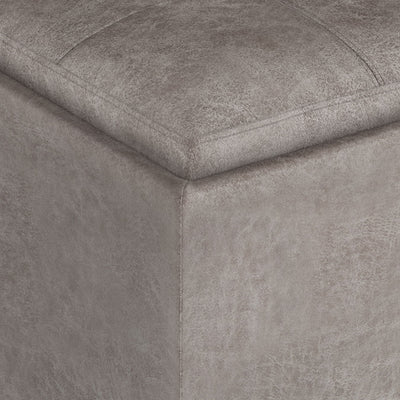 Rockwood - Upholstered Cube Storage Ottoman With Tray
