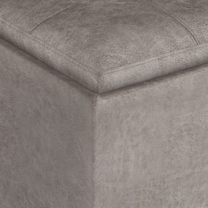 Rockwood - Upholstered Cube Storage Ottoman With Tray
