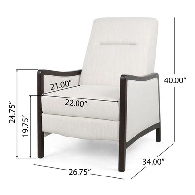Drury - Contemporary Fabric Upholstered Pushback Recliner