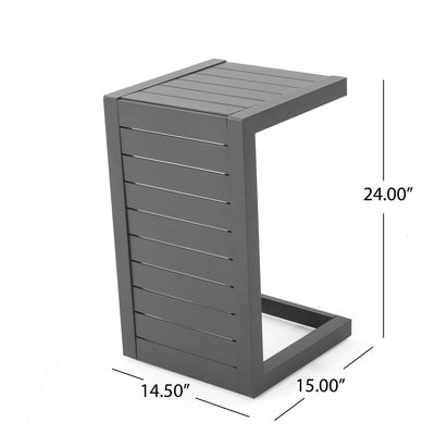 Aluminum Outdoor C - Shaped Side Table For Patio