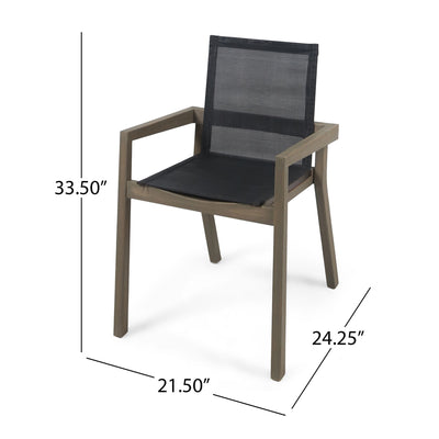 Belfast - Dining Chair With Acacia Wood Frame And Mesh Seating (Set of 2)