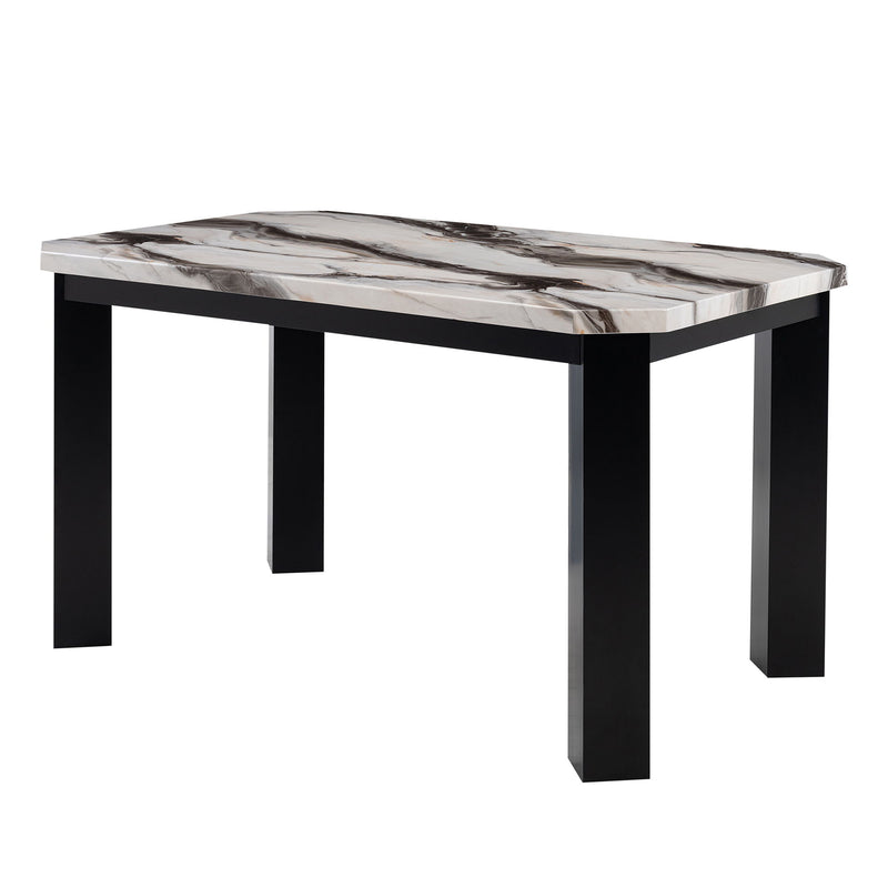 Magaly - Bar Table And Stool 5 Piece Set With Marbled Top Detail - Dark Gray