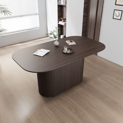 Modern Dining Table With Vertical Striped Legs