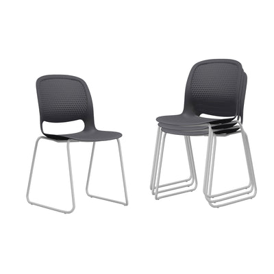 Stacking Chairs (Set of 4) - Black