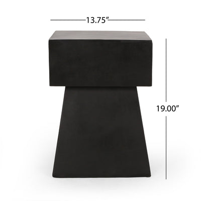 Outdoor Side Table, Patio End Table - Black