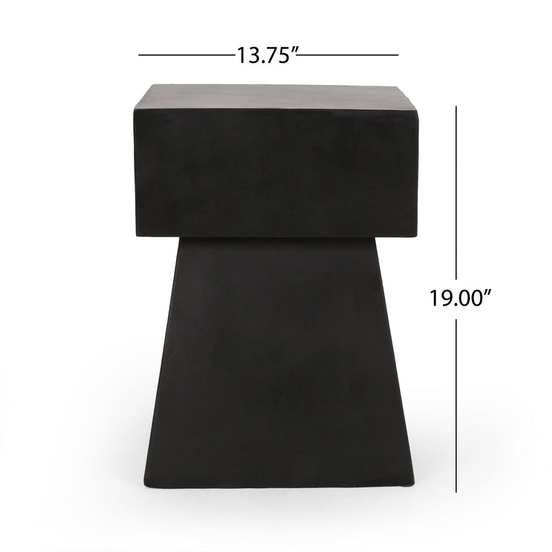 Outdoor Side Table, Patio End Table - Black