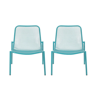 Outdoor Iron Chair With Mesh Design
