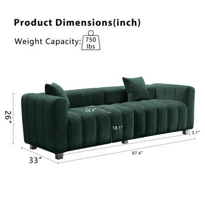 Modern 3 Seater Sofa With 2 Pillows